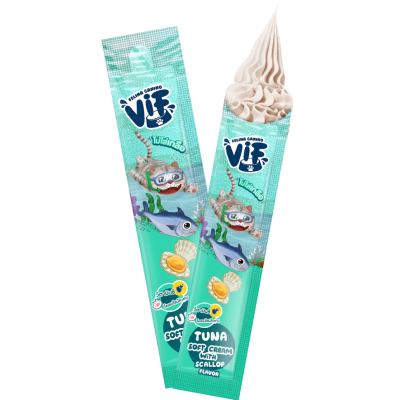 VIF Tuna Soft Cream with Scallop Flavor for Cat 吞拿魚配扇貝營養吱吱醬（1包5條）共 75g