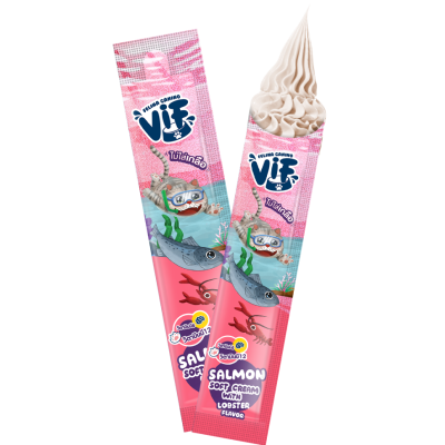 VIF Salmon Soft Cream with Lobster Flavor for Cat 三文魚配龍蝦營養吱吱醬（1包5條）共 75g