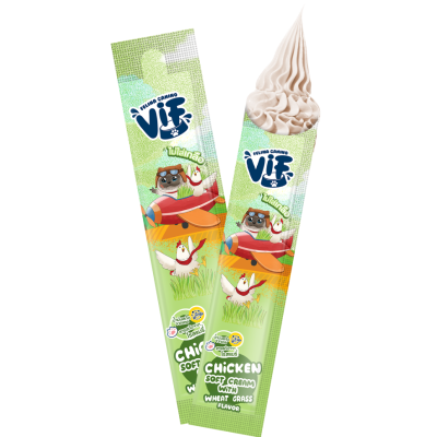 VIF Chicken Soft Cream with Wheat Grass Flavor for Cat 雞肉配小麥草營養吱吱醬（1包5條）共 75g