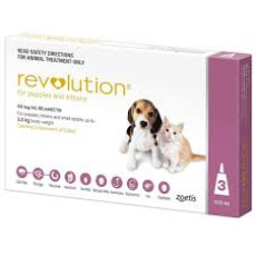  Revolution For Puppies and Kittens 幼犬及幼貓專用 (預防跳蚤、心絲蟲、蛔蟲、鉤蟲、耳蟎) 3 支裝