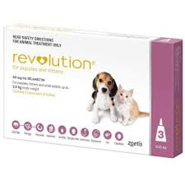  Revolution For Puppies and Kittens 幼犬及幼貓專用 (預防跳蚤、心絲蟲、蛔蟲、鉤蟲、耳蟎) 3 支裝