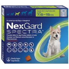 NexGard Spectra For 7.5 to 15kg Dogs 驅蟲咀嚼片狗用配方 3pcs