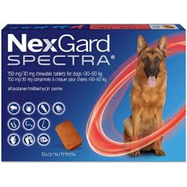 NexGard Spectra For 30 to 60kg Dogs 驅蟲咀嚼片狗用配方 3pcs