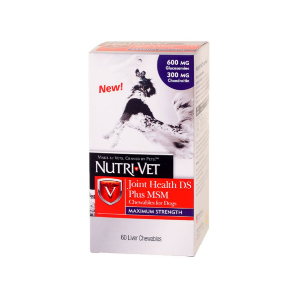 Nutrivet Joint Health DS+MSM Liver Chewables (Maximum Strength) for Dogs 犬用特效關節護理嘴嚼片  60ct